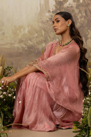 Pink Kaftan Traditional Wear Embroidered Kaftan by Aashima Behl