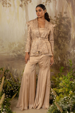 Peplum Jacket Traditional Wear Beige Peplum by Aashima Behl