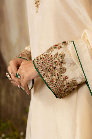 Sharara Set Indian Wedding Ivory Embroidered by Aashima Behl