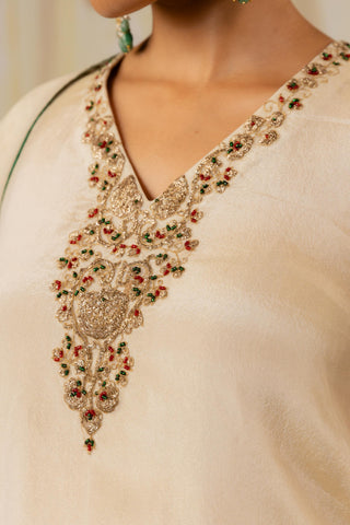 Sharara Set Indian Wedding Ivory Embroidered by Aashima Behl