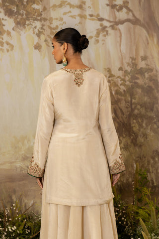 Sharara Set Indian Wedding Ivory Embroidered by Aashima Behl