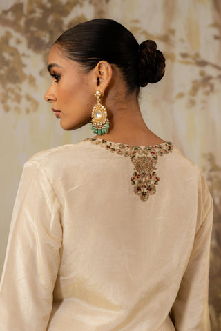Sharara Set Indian Wedding Ivory Embroidered by Aashima Behl
