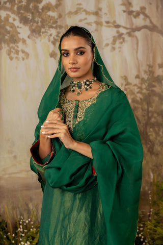 Sharara Set Green Embroidered Sharara Set Aashima Behl | Mrs. G Sharara Set Green Embroidered Sharara Set Aashima Behl | Mrs. G