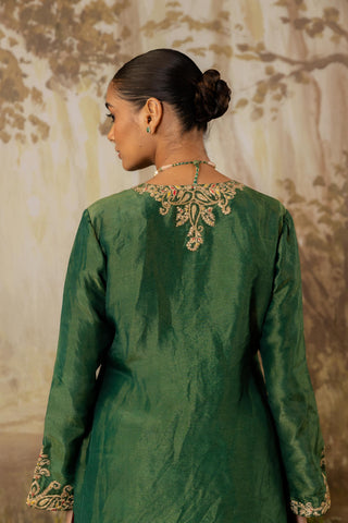 Sharara Set Indian Wedding Green Embroidered by Aashima Behl