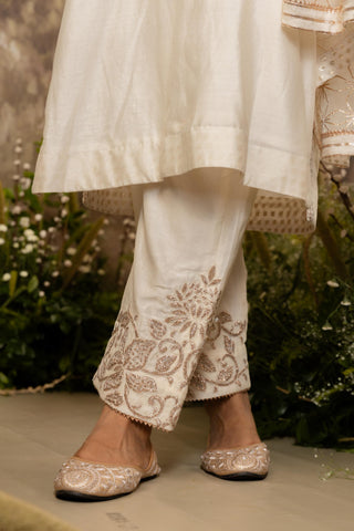 Ivory Kurta Set Indian Wedding Embroidered by Aashima Behl