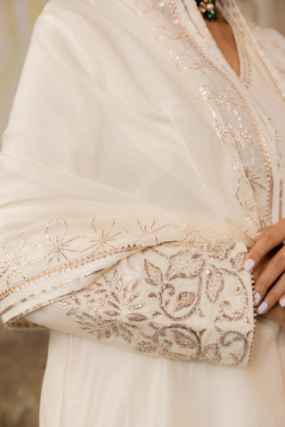 Ivory Kurta Set Indian Wedding Embroidered by Aashima Behl