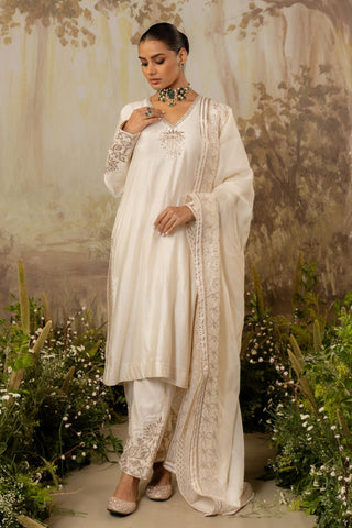 Ivory Kurta Set Indian Wedding Embroidered by Aashima Behl