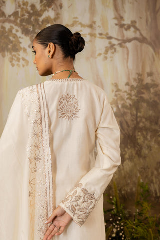 Ivory Kurta Set Indian Wedding Embroidered by Aashima Behl