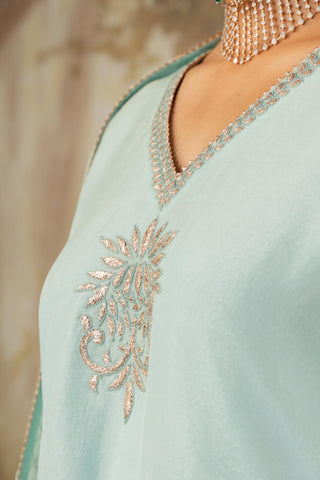 Gharara Set Indian Wedding Blue Short by Aashima Behl