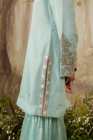 Gharara Set Indian Wedding Blue Short by Aashima Behl