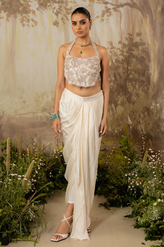 Cape Set Indian Wedding Ivory Long Cape by Aashima Behl