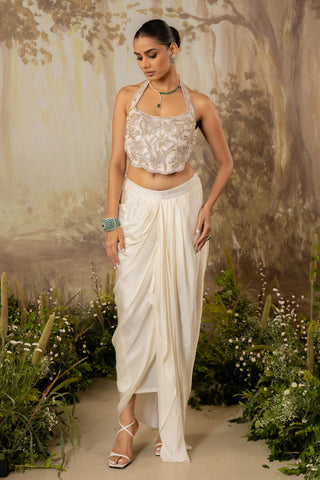 Cape Set Indian Wedding Ivory Long Cape by Aashima Behl