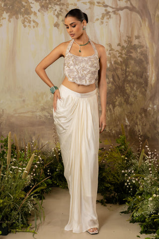 Cape Set Indian Wedding Ivory Long Cape by Aashima Behl