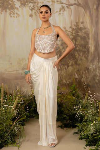 Cape Set Indian Wedding Ivory Long Cape by Aashima Behl