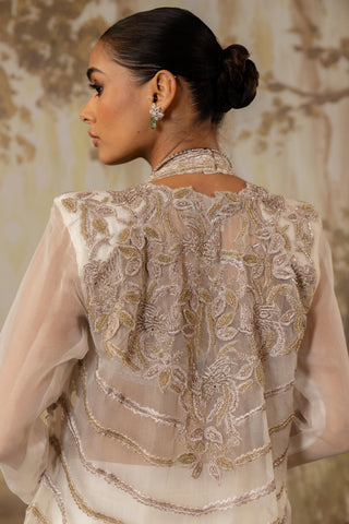 Cape Set Indian Wedding Ivory Long Cape by Aashima Behl