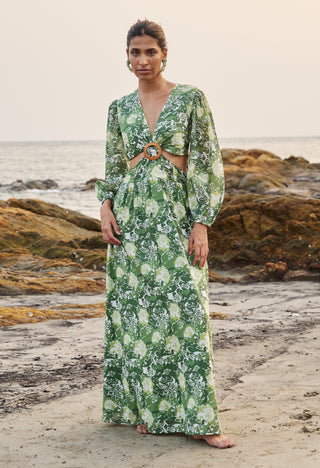 Agathe green maxi dress