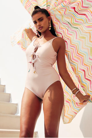 Beige bonnes vacances mirissa swimsuit