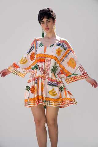 Multicolor bonnes vacances el ojo kaftan top