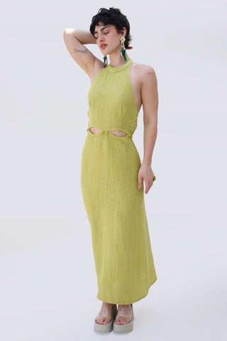 Green bonnes vacances kafia dress