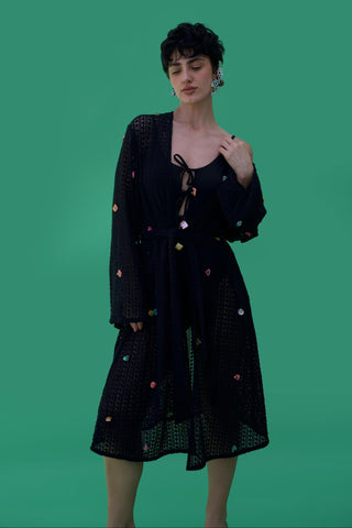 Black bonnes vacances emra kimono