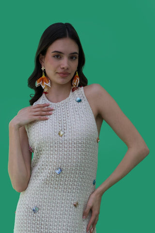 White bonnes vacances emra dress