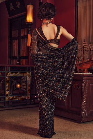 Embellished saree for Indian Wedding – Minji Saree Set by ITRH