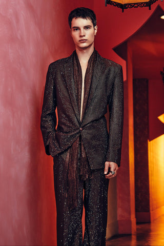 Pantsuit Set for Contemporary Wear – Brown Alaric by Itrh