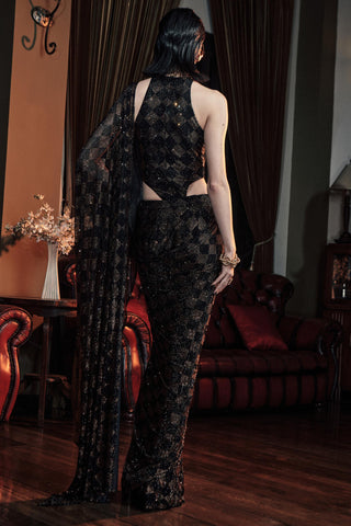 Printed embellished saree for Contemporary Wear – Sloane Saree Set by ITRH