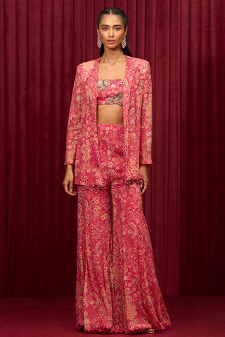 Pink sync jazz-e-jashn jacket set