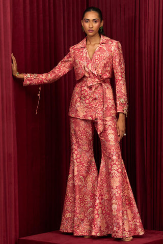 Red cadence jazz-e-jashn jacket set