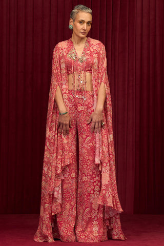 Red rhythm jazz-e-jashn cape set
