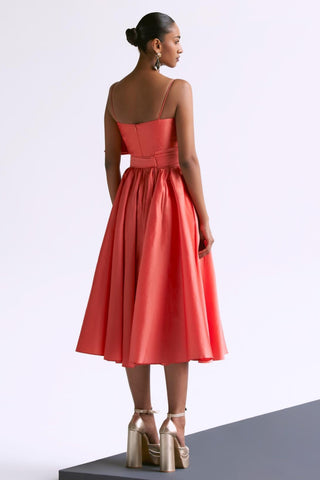 Peach classic midi reim dress