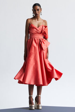 Peach classic midi reim dress