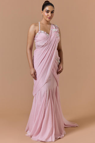 Shimmer draped saree for Indian Wedding – Pink Navyaa by Nitika Gujral