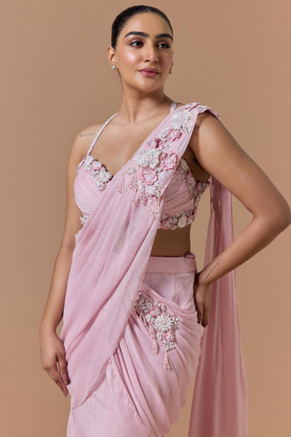 Shimmer draped saree for Indian Wedding – Pink Navyaa by Nitika Gujral