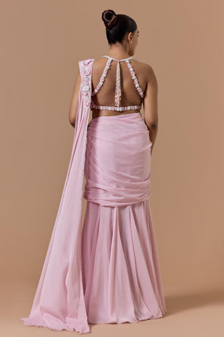 Shimmer draped saree for Indian Wedding – Pink Navyaa by Nitika Gujral