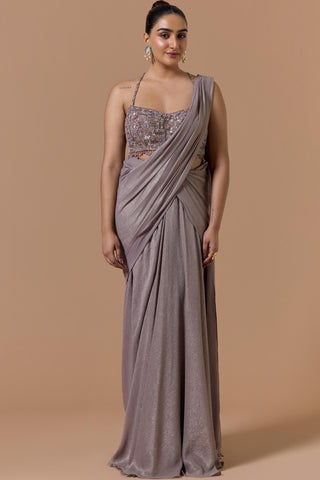 Shimmer saree for Indian Wedding – Mocca Navyaa by Nitika Gujral