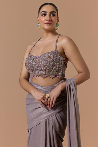 Shimmer saree for Indian Wedding – Mocca Navyaa by Nitika Gujral