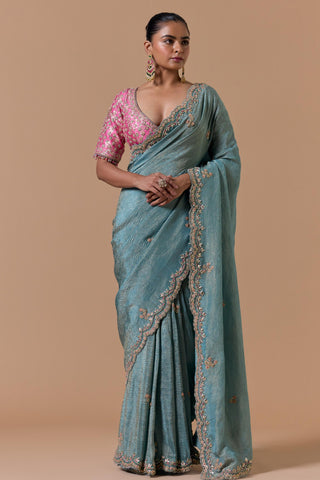 Tissue saree for Indian Wedding – Aqua Navyaa by Nitika Gujral