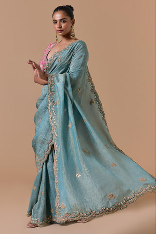 Tissue saree for Indian Wedding – Aqua Navyaa by Nitika Gujral