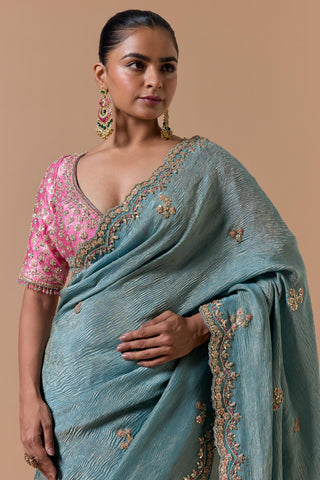 Tissue saree for Indian Wedding – Aqua Navyaa by Nitika Gujral