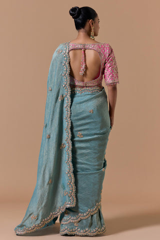 Tissue saree for Indian Wedding – Aqua Navyaa by Nitika Gujral