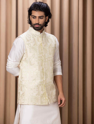 Zahid mint green bandi set