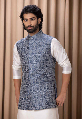 Fahad blue bandi set