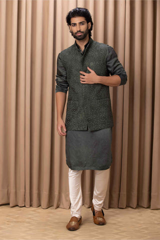 Ameera olive bandi set