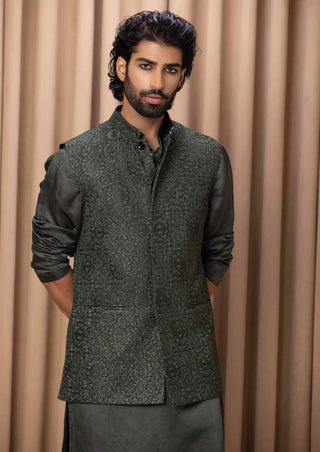 Ameera olive bandi set