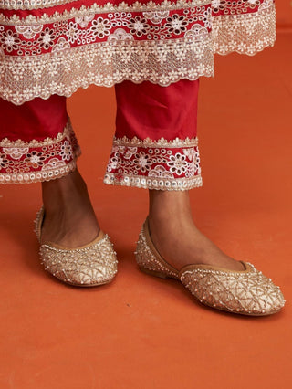 Vegan Jutti for Festive Gold Nutan by Mulmul