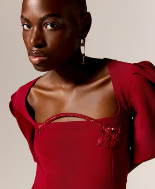 Red marisol eminence dress