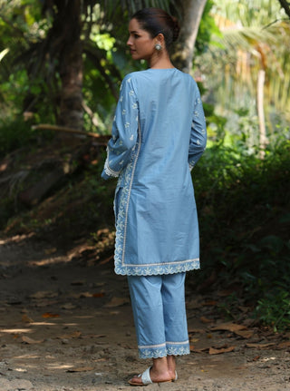 Blue rith malgudi day kurta set