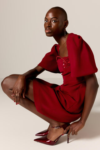 Red marisol eminence dress